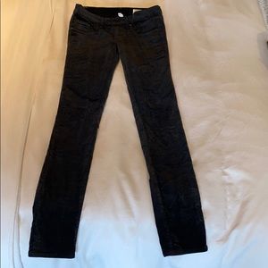 Black think corduroys